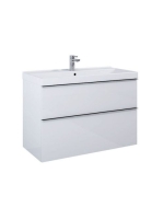 Arezzo design Monterey 100 alsószekrény 2 fiókkal és szifonkivágással, magasfényű fehér AR-167085