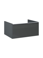 Arezzo design Monterey alsószekrény 1 fiókkal 60x45 cm, szifonkivágás nélkül, fényes antracit AR-167088