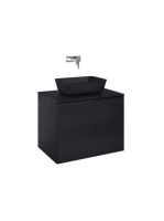 Arezzo design Malibu matt fekete alsószekrény 1+1 fiók, 70 cm AR-168386
