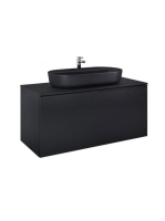 Arezzo design Malibu matt fekete alsószekrény 1+1 fiók, 120 cm AR-168388