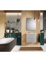 Arezzo design Etna 2 fiókos szekrény mosdóval 60x38,4 magasfényű világosszürke AR-168487