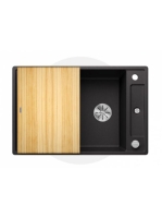 Blanco Axia III 45 S egymedencés gránit mosogató fa vágódesz