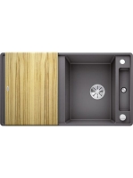BLANCO Axia III 5 S-F Silgránit mosogató excenterrel, fa vág