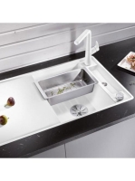 BLANCO Axia III 5 S-F Silgránit mosogató excenterrel, üveg v