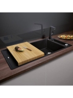 Blanco Axia III XL 6 S Silgránit mosogató excenterrel, fa vá