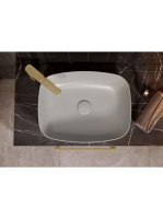 Cersanit Larga ROCKLITE kerámia mosdótál 50x38,5 cm, túlfoly