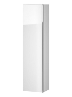 Cersanit Virgo fehér magas szekrény 160x40, króm fogantyúval