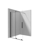 Deante Prizma Walk-in zuhanyajtó 120x195 átlátszó üveggel, matt fekete profilszín KTJ_N32R