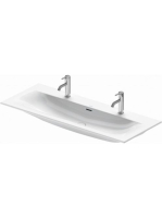 Duravit Viu fehér kerámia mosdó 123x49 cm, 2 csaplyukkal, WonderGliss bevonattal 23441200241
