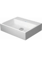 Duravit Vero Air csiszolt kerámia mosdó 60x47 cm, WonderGliss bevonattal, csaplyuk és túlfolyó nélkül, alpin fehér 23526000701