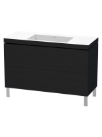 Duravit L-Cube c-bonded alsószekrény Vero Air kerámia mosdóval 120x48 cm, fekete tölgy LC6939N1616