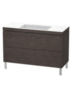 Duravit L-Cube c-bonded alsószekrény Vero Air kerámia mosdóval 120x48 cm, szálcsiszolt sötét tölgy LC6939N7272