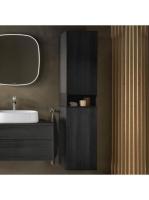 Duravit Zencha magas szekrény 176x40 cm, jobbos, fekete tölgy/matt grafit ZE1353R16800000