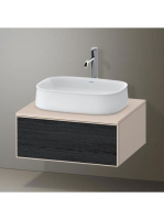 Duravit Zencha alsószekrény 65x55 cm 1 fiókkal, tölgy fiókrendezővel, fekete tölgy/matt taupe ZE4810016830I00