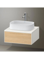 Duravit Zencha alsószekrény 65x55 cm 1 fiókkal, dió fiókrendezővel, natúr tölgy/matt fehér ZE4810030840E00