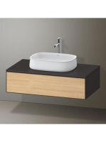Duravit Zencha fiókos alsószekrény 100x55 cm, dió fiókrendezővel, natúr tölgy/matt grafit ZE4811030800E00