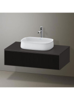 Duravit Zencha fiókos alsószekrény 100, tölgy fiókrendezővel, textúrált fekete/matt taupe ZE4811063800I00