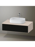 Duravit Zencha fiókos alsószekrény 100, tölgy fiókrendezővel, textúrált fekete/matt taupe ZE4811063830I00