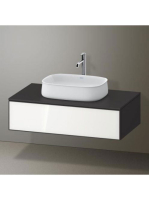 Duravit Zencha fiókos alsószekrény 100, fiókrendező nélkül, fehér üveg/matt grafit ZE4811064800000