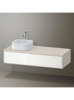 Duravit Zencha balos alsószekrény 130, dió fiókrendezővel, fehér üveg/matt taupe ZE4812L64830E00