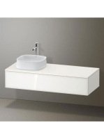 Duravit Zencha balos alsószekrény 130, tölgy fiókrendezővel, fehér üveg/matt fehér ZE4812L64840I00