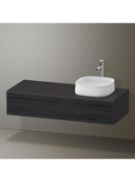 Duravit Zencha jobbos alsószekrény 130, tölgy fiókrendezővel, fekete tölgy/matt grafit ZE4812R16800I00
