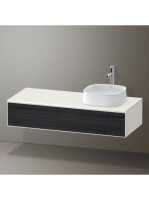 Duravit Zencha jobbos alsószekrény 130, fiókrendező nélkül, fekete tölgy/matt fehér ZE4812R16840000