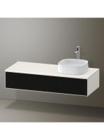 Duravit Zencha jobbos alsószekrény 130, tölgy fiókrendezővel, strukturált fekete/matt fehér ZE4812R63840I00