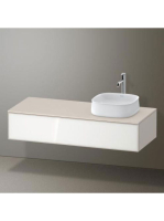 Duravit Zencha jobbos alsószekrény 130, fiókrendező nélkül, fehér üveg/matt taupe ZE4812R64830000