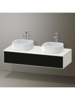 Duravit Zencha fiókos alsószekrény 130, dió fiókrendezővel, strukturált fekete/matt fehér ZE4813B63840E00