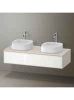 Duravit Zencha fiókos alsószekrény 130, dió fiókrendezővel, fehér üveg/matt taupe ZE4813B64830E00