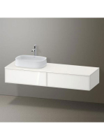 Duravit Zencha balos alsószekrény 160, tölgy fiókrendezők, fehér üveg/matt fehér ZE4814L64840L00