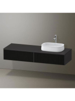 Duravit Zencha jobbos alsószekrény 160, dió fiókrendezővel, textúrált fekete/matt grafit ZE4814R63800F00