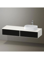 Duravit Zencha jobbos alsószekrény 160, dió fiókrendezővel, textúrált fekete/matt fehér ZE4814R63840G00