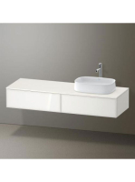 Duravit Zencha jobbos alsószekrény 160, dió fiókrendezővel, fehér üveg/matt fehér ZE4814R64840F00