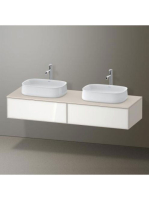 Duravit Zencha fiókos alsószekrény 160, fiókrendező nélkül, fehér üveg/matt taupe ZE4815B64830000
