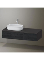 Duravit Zencha balos alsószekrény 130, tölgy fiókrendezővel, fekete tölgy/matt grafit ZE4816016800J00