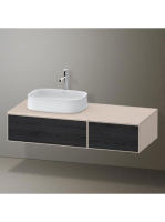 Duravit Zencha balos alsószekrény 130, dió fiókrendezővel, fekete tölgy/matt taupe ZE4816016830F00