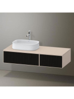Duravit Zencha balos alsószekrény 130, fiókrendező nélkül, strukturált fekete/matt taupe ZE4816063830000