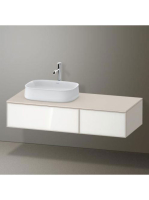Duravit Zencha balos alsószekrény 130, dió fiókrendezővel, fehér üveg/matt taupe ZE4816064830F00