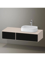 Duravit Zencha jobbos alsószekrény 130, dió fiókrendezővel, strukturált fekete/matt taupe ZE4817063830G00