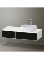 Duravit Zencha jobbos alsószekrény 130, tölgy fiókrendezővel, strukturált fekete/matt fehér ZE4817063840K00