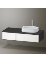 Duravit Zencha jobbos alsószekrény 130, fiókrendező nélkül, fehér üveg/matt grafit ZE4817064800000