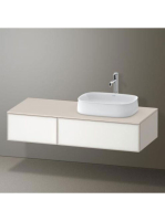 Duravit Zencha jobbos alsószekrény 130, fiókrendező nélkül, fehér üveg/matt taupe ZE4817064830000