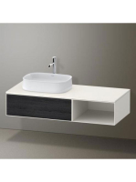 Duravit Zencha balos alsószekrény 130, dió fiókrendezővel, fekete tölgy/matt fehér ZE4818016840F00