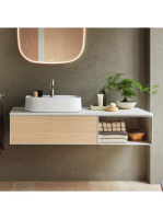 Duravit Zencha balos alsószekrény 130, dió fiókrendezővel, natúr tölgy/matt fehér ZE4818030840F00
