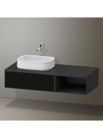 Duravit Zencha balos alsószekrény 130, dió fiókrendezővel, strukturált fekete/matt grafit ZE4818063800F00