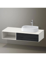 Duravit Zencha jobbos alsószekrény 130, fiókrendező nélkül, fekete tölgy/matt fehér ZE4819016840000