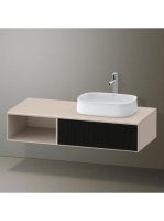 Duravit Zencha jobbos alsószekrény 130, tölgy fiókrendezővel, strukturált fekete/matt taupe ZE4819063830K00