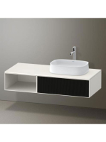 Duravit Zencha jobbos alsószekrény 130, tölgy fiókrendezővel, strukturált fekete/matt fehér ZE4819063840K00